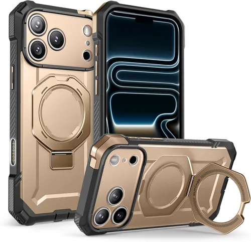 Vista 13 de SUPCASE Funda para iPhone 17 Pro Max con función atril (agarre de unicornio escarabajo), cubierta de control de cámara, compatible con MagSafe