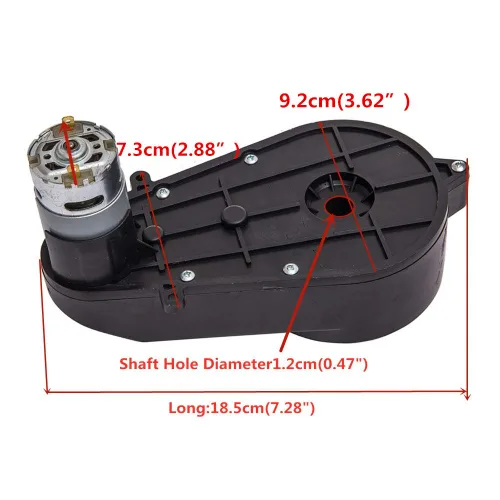 Vista 3 de weelye 12V550 40000RPM Caja de cambios con alto par motor de 12 V CC para niños montar en piezas de automóvil, SUV, motor eléctrico con caja