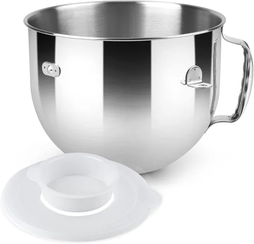 Vista 5 de Tazón de acero inoxidable de 6 cuartos de galón para batidoras KitchenAid de soporte elevador de tazón solamente: compatible con los modelos KD2661