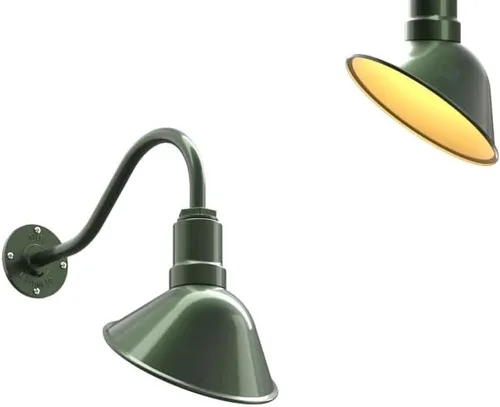Vista 70 de Steel Lighting Co. Luz de Letrero de Tienda Venice para Pared de Acento de Restaurante al Aire Libre Cúpula de 9 pulgadas Brazo Recto de 6