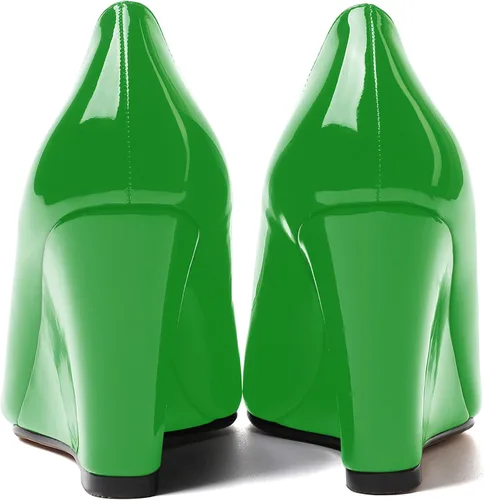 Vista 4 de WAYDERNS Zapatos de tacón alto con cuña y puntera abierta para mujer, de 3.3 pulgadas