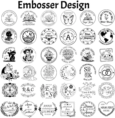 Vista 2 de Personalized Book Embosser Custom Book Embosser from The Library of Stamp Gifts for Book Lovers Wedding