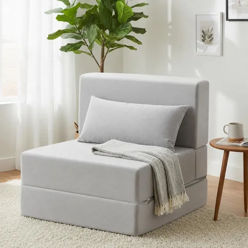 Vista 8 de Sofá cama plegable, silla convertible sin montaje, negro
