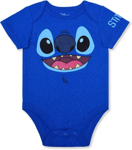 Vista 2 de Disney Lilo & Stitch - Body de manga corta para niños recién nacidos y bebés, color azul marino