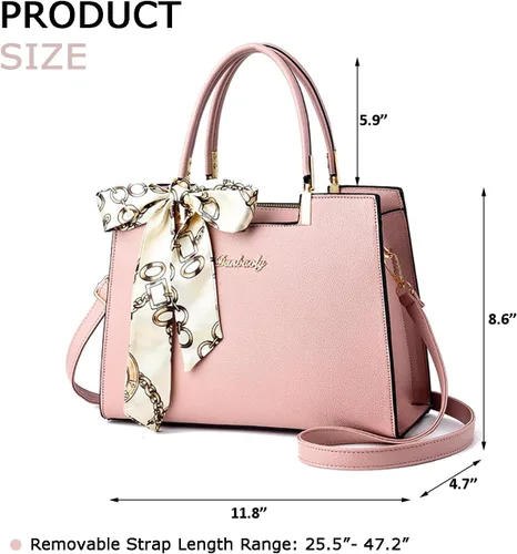 Vista 2 de Bolso de mano de cuero para mujer con asa superior, bolso bandolera