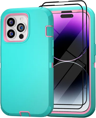 Vista 21 de Funda para iPhone 14 Pro Max de 6.7 pulgadas con clip para cinturón con 2 protectores de pantalla, 2 protectores de lente de cámara, cubierta