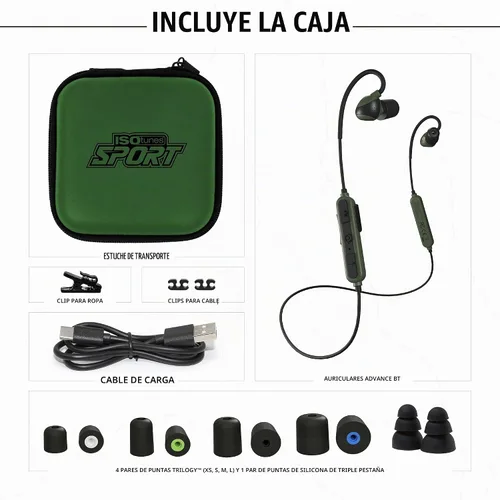 Vista 5 de ISOtunes Sport Advance Bluetooth Shooting Protección de oídos para pistola ADVANCE BT - OD Verde.