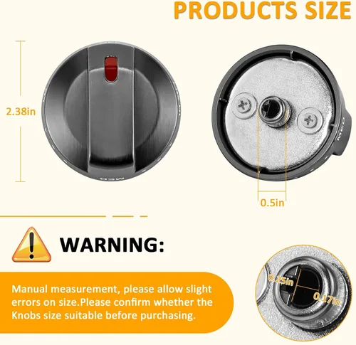 Vista 2 de DG64-00473B Compatible para perillas de horno Samsung NX58M6850SG NX58H5600SS NX58H5650WS NX58J7750SS Samsung Piezas de repuesto para estufas