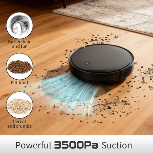 Vista 2 de Livvi Combo de robot aspirador y trapeador - Robot aspirador 2 en 1 de 3500 pa con WiFi/Aplicación/Voz, 120 minutos de tiempo de funcionamiento