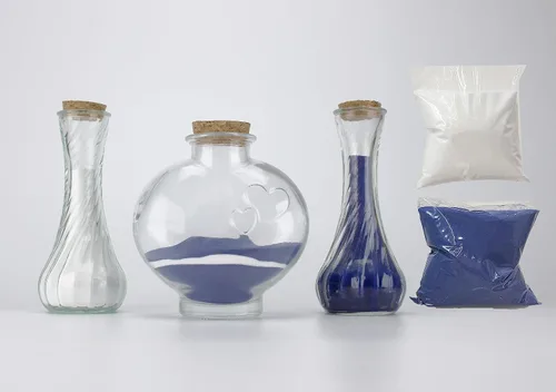 Vista 10 de CHENGXINWENHUA Unity Sand Ceremony Set para Boda Tarros Decorativos Hechos a Mano (2 Jarrones)