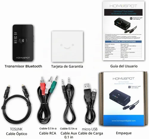 Vista 5 de Transmisor Bluetooth para audio de TV - Adaptador óptico Bluetooth 5.0 de baja latencia - Sin sincronización de labios - Digital Dual Stream Toslink