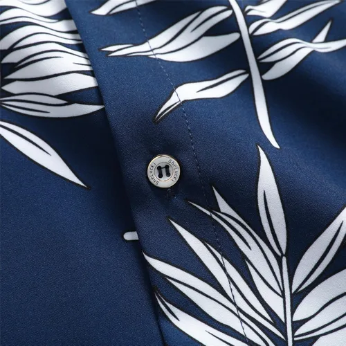 Vista 5 de SheLucki - Camisa hawaiana para hombre, unisex, estilo informal, manga corta, con botones y estampado de sombra de palmeras, para el verano