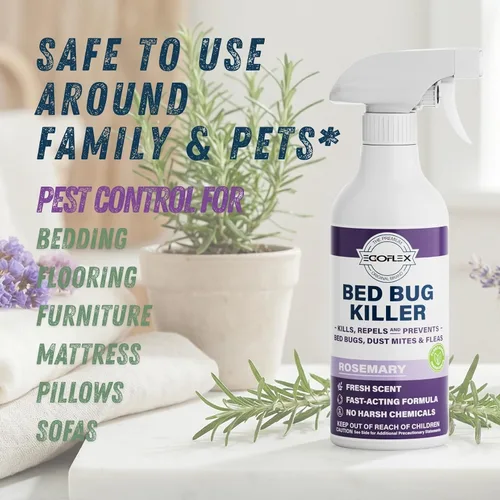 Vista 4 de Spray para el hogar, colchón, muebles y alfombras, tratamiento matador de insectos para ácaros del polvo, pulgas y piojos, aceite esencial natural