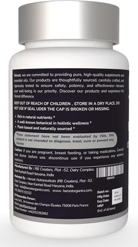 Vista 3 de Berberina prémium con cápsulas de canela de Ceilán, 60 unidades, vegetariana, sin OMG, sin gluten, certificada orgánica