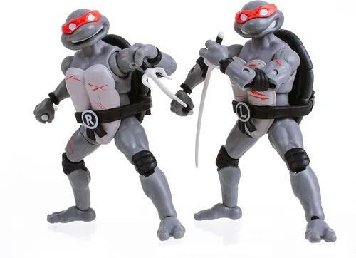 Vista 5 de Teenage Mutant Ninja Turtles BST AXN Battle Damaged - Figura de acción de 5 pulgadas, paquete de 4 en caja de pizza