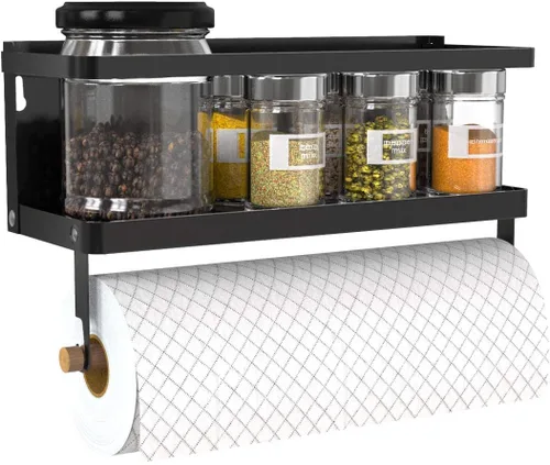Vista 2 de Organizador magnético de especias de un solo nivel, estante de almacenamiento de especias para refrigerador, fácil de instalar, el lado