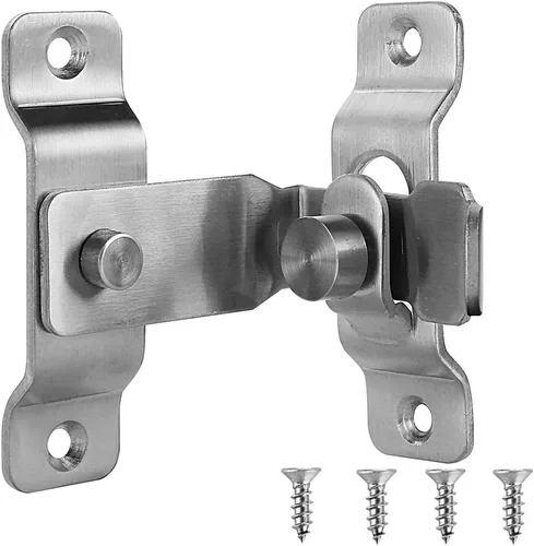 Vista 6 de JQK Cerradura de puerta abatible, color negro, 90 grados, resistente acero inoxidable, cerradura de seguridad para puerta, color negro, DL149-PB