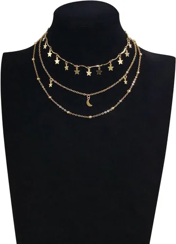 Vista 6 de Wowanoo Juego de gargantilla multicapa para mujer, collar de clavícula, joyería para mujer