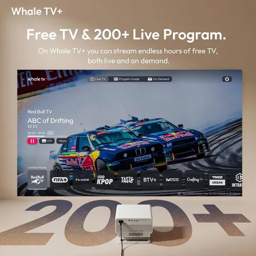 Vista 3 de XGODY N8 Smart Projector with WiFi and Bluetooth, 4K Support, Built in Apps white-Gray