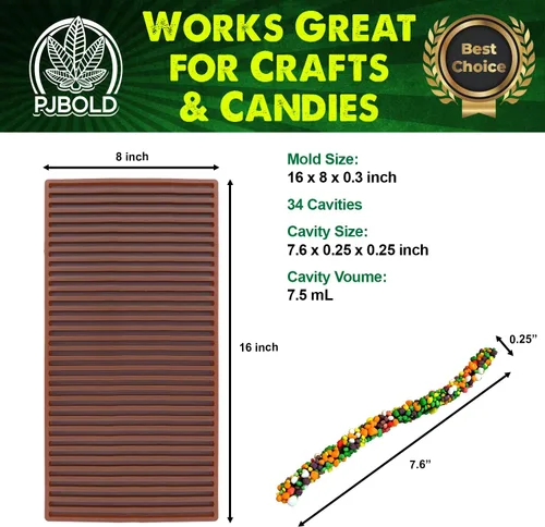 Vista 2 de Molde de silicona para cuerda de gomitas - Tamaño de 1/3 de hoja