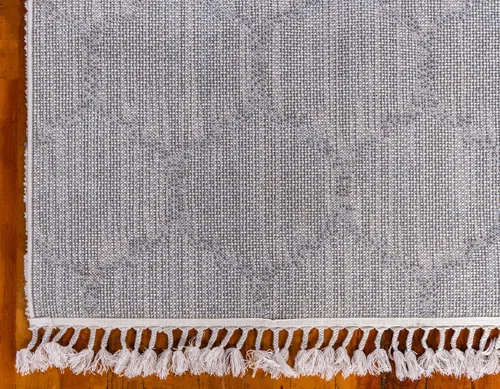 Vista 9 de Unique Loom Hygge Shag Collection - Alfombra de área enrejado (2 pies 2 pulgadas x 3 pies, rectangular, marfil / gris)