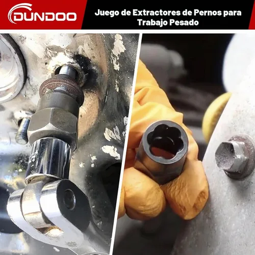 Vista 5 de Juego de extractor de pernos, kit de extractor de pernos fáciles de 15 piezas, juego de zócalos extractores de impacto de 3/8" para pernos y tuercas
