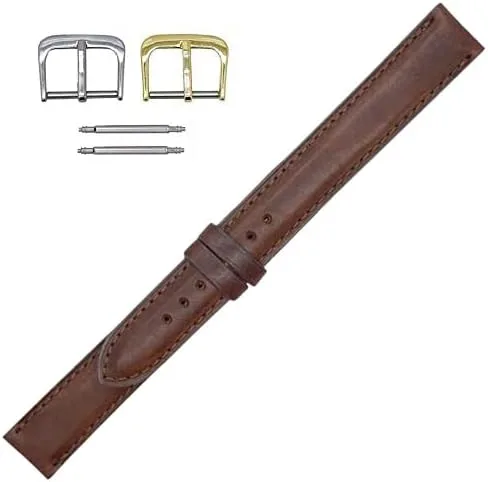 Vista 6 de Real Leather Creations Fabricado en los Estados Unidos Cuero genuino Montana Correas largas grandes y altas American Factory Direct Para relojes