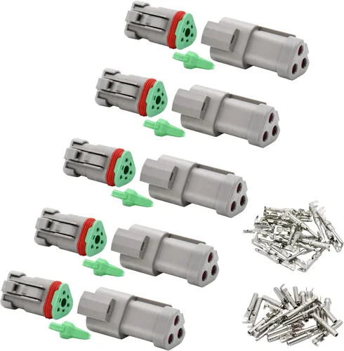 Vista 9 de Conector de 2 pines (kit de 6), conectores eléctricos automotrices de 18 AWG, conectores de cable impermeables, conectores eléctricos de 2 pines