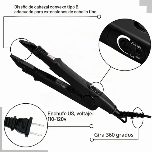 Vista 3 de Lothee Ktip Extensions Kit de herramientas para extensiones de cabello Negro