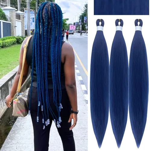 Vista 20 de Cabello trenzado para niños preestirado de 16 pulgadas, color negro para niños, trenzas sin nudos
