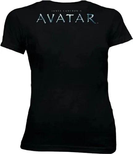 Vista 2 de The Avatar Jake Sully Shadow Face Negro JuniorsLadies T-Shirt Tee