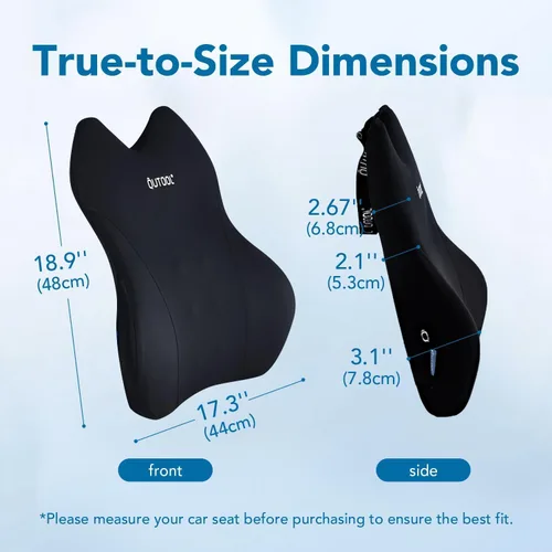 Vista 8 de QUTOOL Almohada de Soporte Lumbar para Automóvil, Accesorios de Camión Elementos Esenciales de Viaje, Cojín de Espuma con Memoria para Asiento