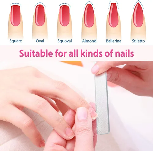 Vista 5 de 8 piezas Nano Nail File Shiner Glass Crystal Buffer Pulidor con estuche 8 limas nano con estuche, pulidor de uñas para uñas naturales, pulidor