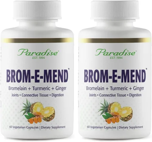 Vista 3 de Paradise Herbs Suplemento de bromelina, vegano, sin OMG, sin gluten, 60 cápsulas vegetarianas