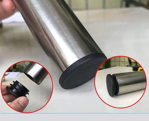 Vista 4 de Tapas redondas de plástico negro de 0.472 in-2.992 in, junta de protección para tapón interior, sellado antipolvo, tapas para muebles de tubería