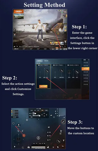 Vista 8 de PUBG - Controlador para tablet, Rakizbe 4 disparadores [operación de 6 dedos] Agarre sensible para disparar gamepad, compatible con iPad y tableta
