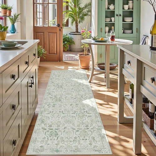 Vista 68 de Alfombra de área pequeña de 2 x 3 pulgadas, color beige, para entrada, baño, cocina, antideslizante, de pelo bajo, lavable, moderna alfombra bohemia