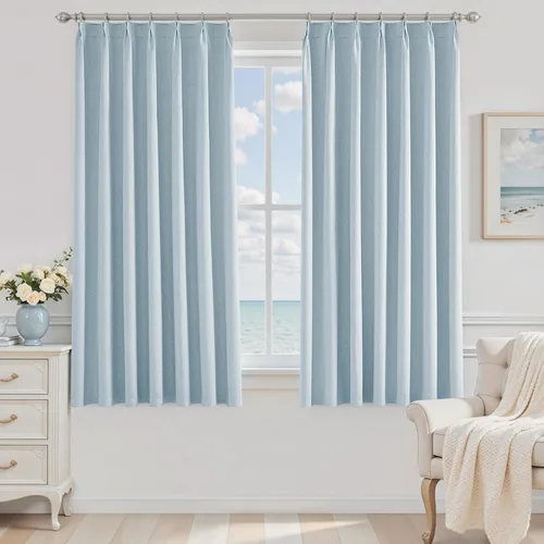 Vista 43 de UHITECH Cortinas plisadas pequeñas de 35 pulgadas de largo, cortinas opacas cortas para ventanas de sótano, aislamiento térmico, cortinas opacas