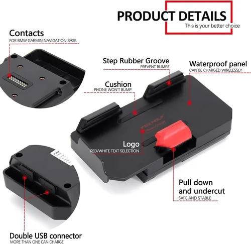 Vista 3 de El nuevo GPS teléfono móvil motocicleta navegación soporte soporte de carga inalámbrica con dos puertos USB para R1200GS/ADV F800GS ADV F700GS/ADV