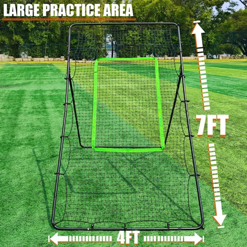 Vista 3 de 4x7ft Adjustable Volleyball Rebounder with Volleyball and Bag for Practice Complete Set 5 Adjustable Angles Large Practice Area Multi
