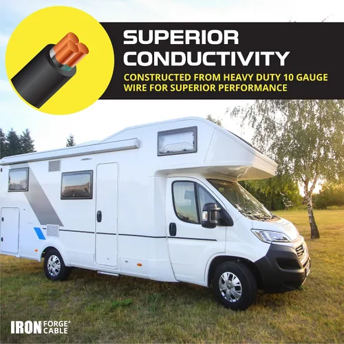 Vista 5 de Iron Forge Cable Cable de extensión RV de 30 amperios de 6 pies - 10/3 STW TT-30P a NEMA L5-30R 125v Cable de alimentación de RV resistente para uso