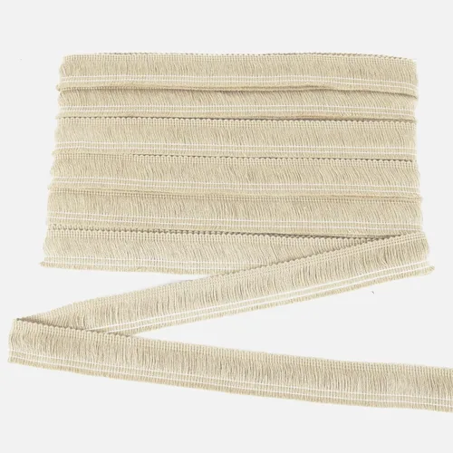 Vista 15 de BEL AVENIR Ribete de flecos de costura beige de 13.7 yardas x 1 pulgada