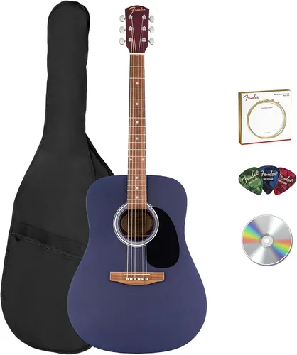 Vista 14 de Fender Guitarra acústica Dreadnought - Paquete natural con estuche, afinador, cuerdas, correa y púas
