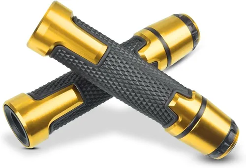 Vista 8 de 7/8 '' 0.866 in motocicleta CNC aluminio Powersports manillar Grips con extremos de agarre para YZF R1 R3 R6 R25 R15 R125 600R negro