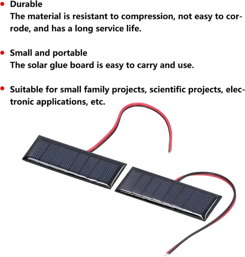 Vista 7 de 2 paneles solares de 4 voltios, panel solar portátil, panel solar flexible de polisilicio con alambre electrónico placa solar de polisilicio