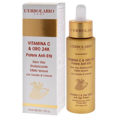 Vista 4 de L'Erbolario Suero facial con vitamina C y oro de 24 quilates – Suero revitalizante e hidratante antienvejecimiento para la cara – Acabado suave
