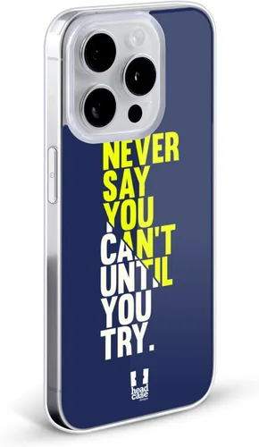 Vista 2 de Head Case Designs Never Say You Cant Power Statement Gel Case [Military Grade Protection] Compatible with Apple iPhone 13 Pro and Compatible with