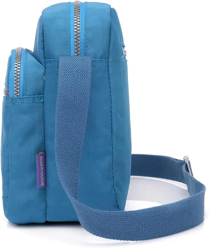 Vista 2 de Blostirno Bolso cruzado de nailon, bolso de hombro casual, multibolsillo, impermeable, para mujer