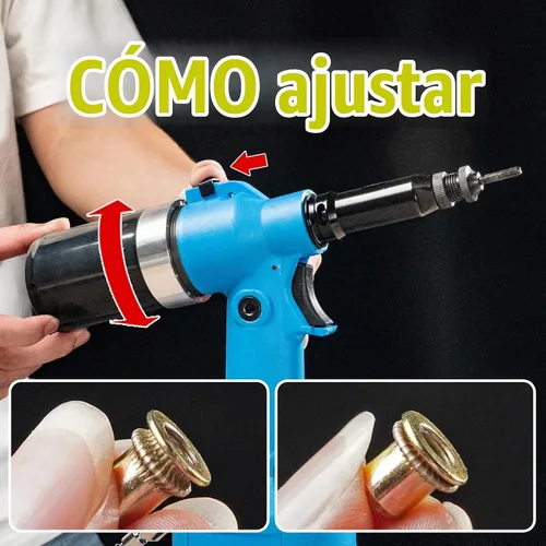 Vista 5 de Herramienta Neumática de Tuerca Remachadora Hidráulica de Servicio Pesado, Kit de Herramienta de Pistola de Tuerca Remachadora Neumática Automática