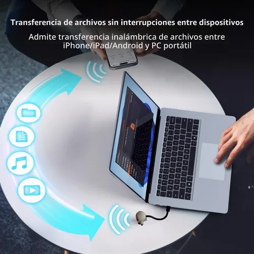 Vista 4 de j5create AeroDrop CrossLink Wireless Dongle - Compartir archivos instantáneos, fotos, teclado, mouse y pantalla entre iPhone/iPad/Android